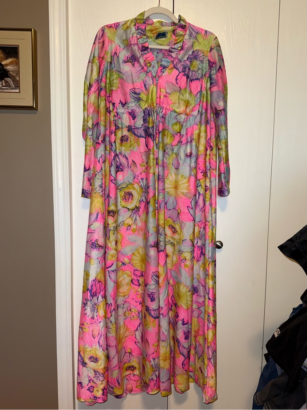 Conrad vintage 1960s to 1970s floral maxi housecoat lounge robe